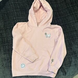 Kids Pink Hoodie with Embroidered Design